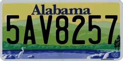 AL license plate 5AV8257