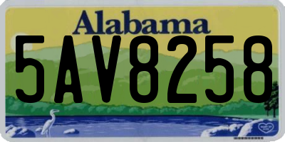 AL license plate 5AV8258