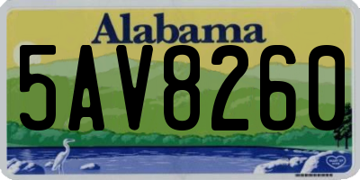 AL license plate 5AV8260