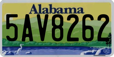 AL license plate 5AV8262