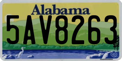 AL license plate 5AV8263
