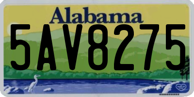 AL license plate 5AV8275