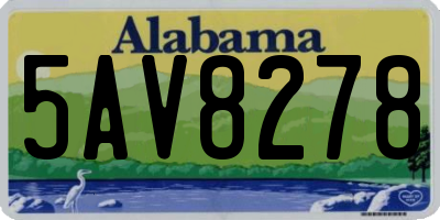 AL license plate 5AV8278
