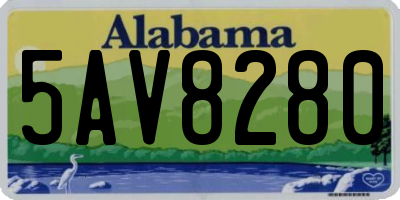 AL license plate 5AV8280