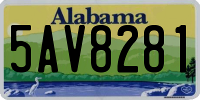 AL license plate 5AV8281
