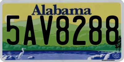 AL license plate 5AV8288