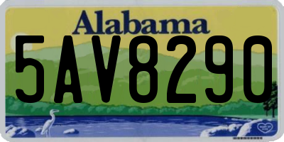 AL license plate 5AV8290