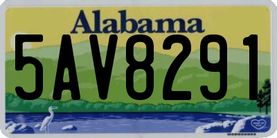 AL license plate 5AV8291