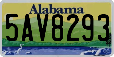 AL license plate 5AV8293