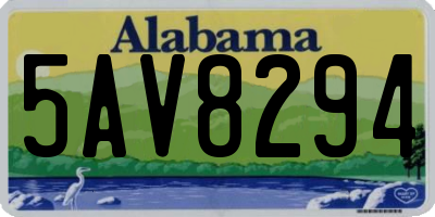 AL license plate 5AV8294