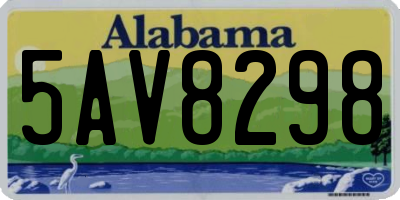 AL license plate 5AV8298