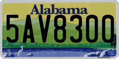 AL license plate 5AV8300