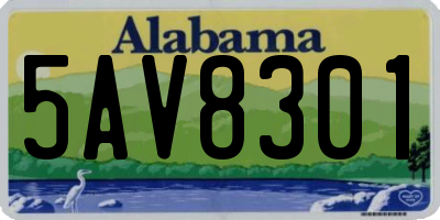 AL license plate 5AV8301