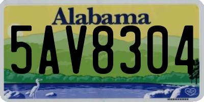 AL license plate 5AV8304