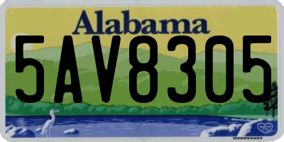 AL license plate 5AV8305