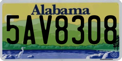 AL license plate 5AV8308