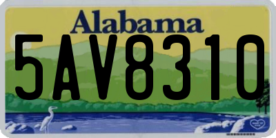 AL license plate 5AV8310