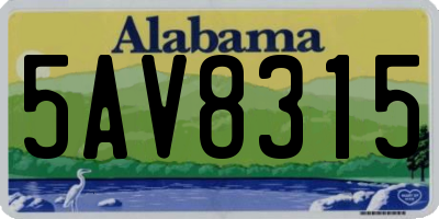 AL license plate 5AV8315