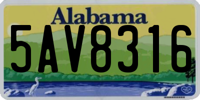 AL license plate 5AV8316