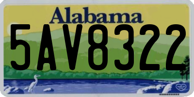 AL license plate 5AV8322