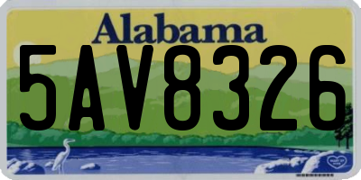 AL license plate 5AV8326