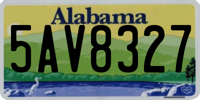 AL license plate 5AV8327