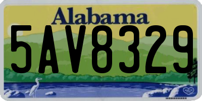 AL license plate 5AV8329