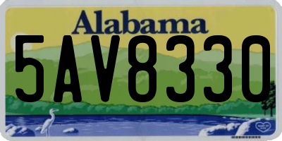 AL license plate 5AV8330