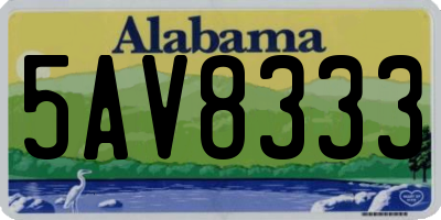 AL license plate 5AV8333
