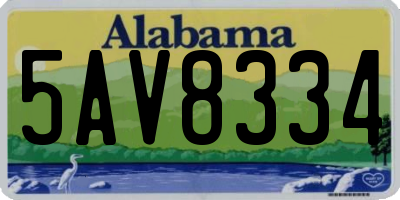 AL license plate 5AV8334