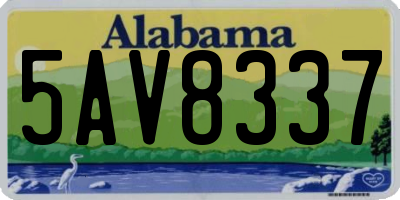 AL license plate 5AV8337