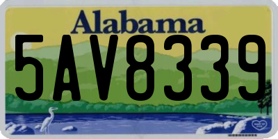 AL license plate 5AV8339
