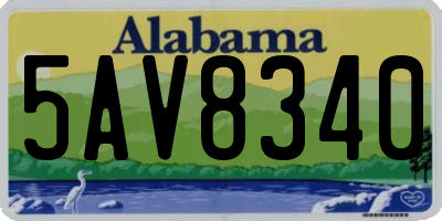 AL license plate 5AV8340