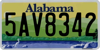 AL license plate 5AV8342
