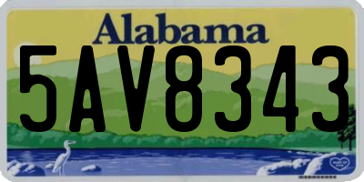 AL license plate 5AV8343