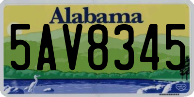 AL license plate 5AV8345