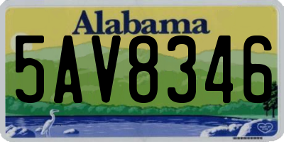 AL license plate 5AV8346
