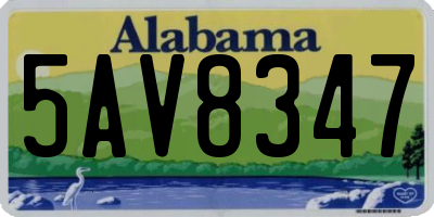 AL license plate 5AV8347