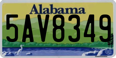 AL license plate 5AV8349