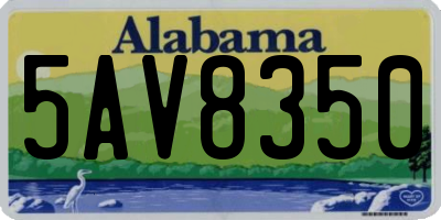 AL license plate 5AV8350