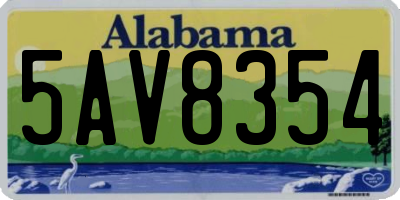 AL license plate 5AV8354