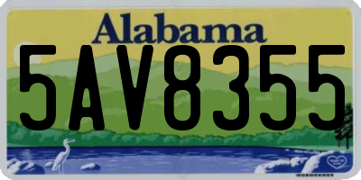 AL license plate 5AV8355