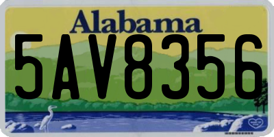 AL license plate 5AV8356