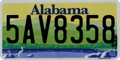 AL license plate 5AV8358