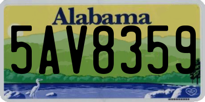 AL license plate 5AV8359