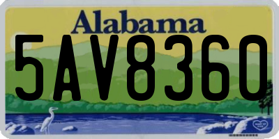 AL license plate 5AV8360
