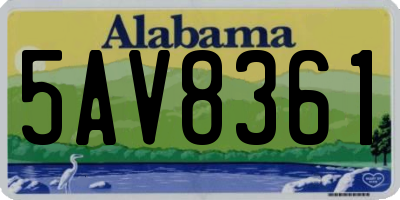 AL license plate 5AV8361