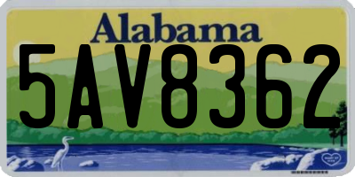 AL license plate 5AV8362