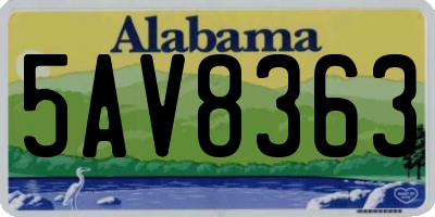 AL license plate 5AV8363