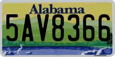 AL license plate 5AV8366